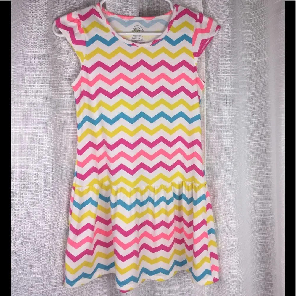 4 for $20 Neon Striped Summer Dress Sz L (10/12)